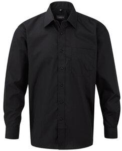 Russell Collection RU934M - Men's Long Sleeve Polycotton Easy Care Poplin Shirt Black