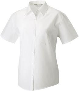 Russell Collection RU935F - LADIES' SHORT SLEEVE POLYCOTTON EASY CARE POPLIN SHIRT White