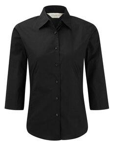 Russell Collection RU946F - Ladies' 3/4 Sleeve Fitted Shirt Black