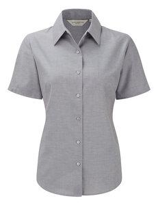 Russell Collection RU933F - Ladies' Short Sleeve Easy Care Oxford Shirt Silver