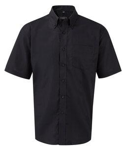 Russell Collection RU933M - Men's Short Sleeve Easy Care Oxford Shirt Black