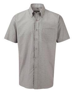 Russell Collection RU933M - Men's Short Sleeve Easy Care Oxford Shirt Silver