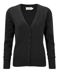 Russell Collection RU715F - Ladies' V-Neck Knitted Cardigan Black