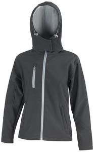 Result R230F - Women's Core TX performance hooded softshell jacket Black/ Grey