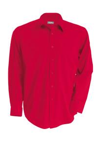 Kariban K541 - MEN'S LONG SLEEVE EASY CARE COTTON POPLIN SHIRT Classic Red