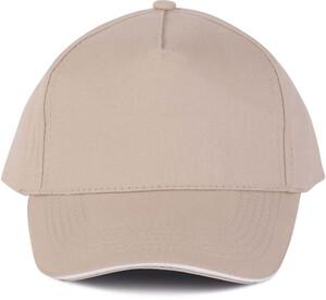 K-up KP124 - SANDWICH PEAK CAP - 5 PANELS Beige / White