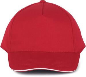 K-up KP124 - SANDWICH PEAK CAP - 5 PANELS Red / White