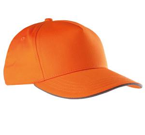 K-up KP130 - SANDWICH PEAK CAP - 5 PANELS Orange / Dark Grey