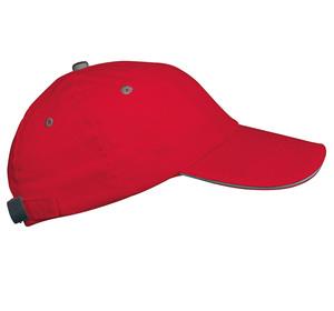 K-up KP036 - TOP - 6 PANEL CAP Red / Grey