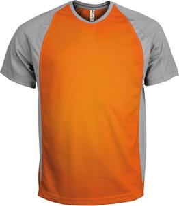 ProAct PA467 - MEN'S BICOLOUR SHORT SLEEVE CREW NECK T-SHIRT Orange / Fine Grey