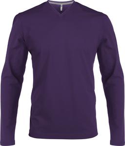 Kariban K358 - MEN'S LONG SLEEVE V-NECK T-SHIRT Purple
