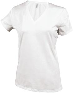 Kariban K381 - LADIES' SHORT SLEEVE V-NECK T-SHIRT White