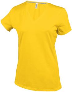Kariban K381 - LADIES' SHORT SLEEVE V-NECK T-SHIRT Yellow