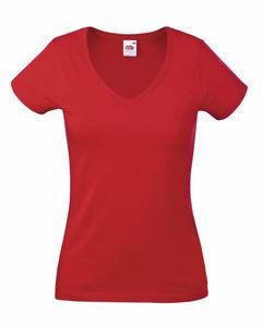 Fruit of the Loom SC61398 - Lady Fit V Neck (61-398-0) Red