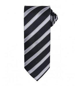 Premier PR783 - Waffle Stripe Tie Black/Dark Grey