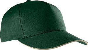 K-up KP130 - SANDWICH PEAK CAP - 5 PANELS Forest Green / Beige