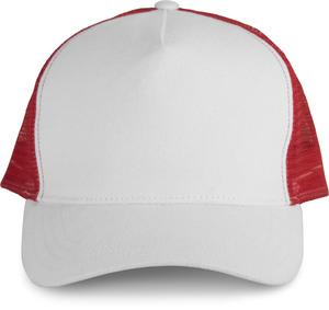 K-up KP137 - TRUCKER MESH CAP - 5 PANELS White / Red