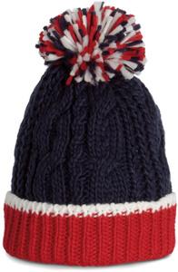 K-up KP550 - Knitted beanie Red / White / Navy
