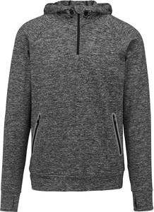 Proact PA360 - 1/4 zip hooded sports sweatshirt Sporty Grey Melange