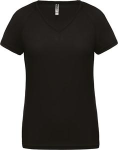 Proact PA477 - Ladies’ V-neck short-sleeved sports T-shirt Black