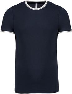 Kariban K373 - Men's piqué knit crew neck T-shirt Navy/Off White