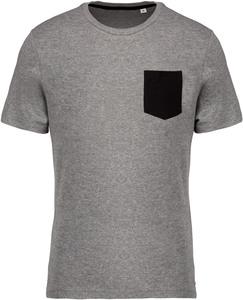 Kariban K375 - Organic cotton T-shirt with pocket detail Grey Heather/ Black