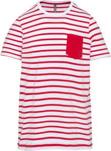 Kariban K379 - Kids' striped short sleeve sailor t-shirt with pocket Striped White / Red