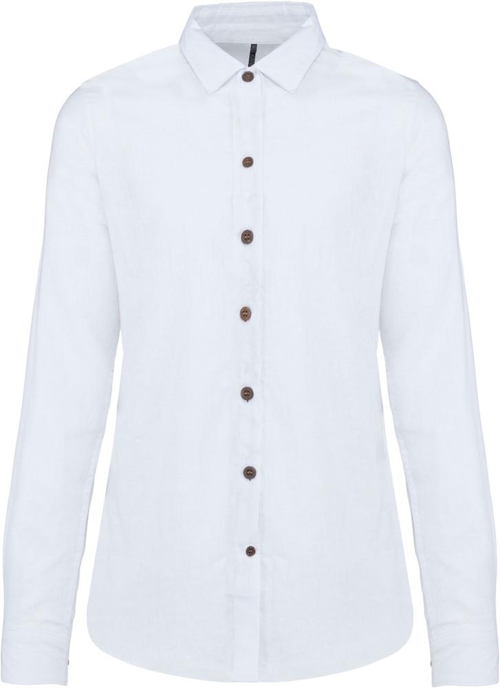 Kariban K589 - Ladies' long sleeve linen and cotton shirt