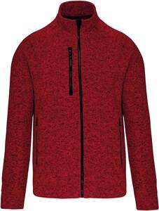 Kariban K9106 - Men's full zip heather jacket Red Melange