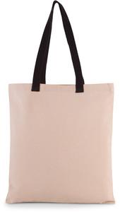 Kimood KI0277 - FLAT CANVAS SHOPPER WITH CONTRAST HANDLE Natural / Black