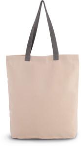 Kimood KI0278 - SHOPPER BAG WITH GUSSET AND CONTRAST COLOUR HANDLE Natural / Steel Grey
