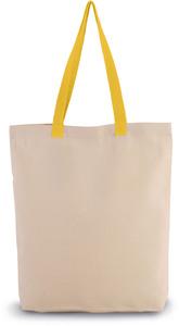 Kimood KI0278 - SHOPPER BAG WITH GUSSET AND CONTRAST COLOUR HANDLE Natural/Yellow
