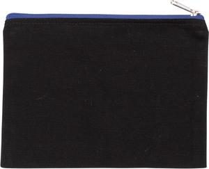 Kimood KI0721 - Cotton canvas pouch - medium Black / Royal Blue