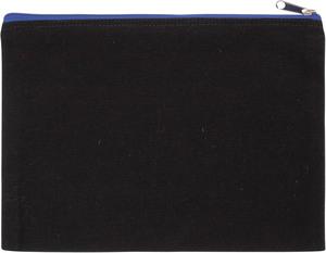 Kimood KI0722 - Cotton canvas pouch - large Black / Royal Blue