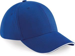 Beechfield B20 - Men athleisure 6 panels cap Bright Royal / White