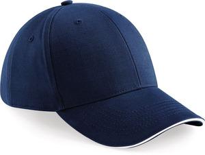 Beechfield B20 - Men athleisure 6 panels cap French Navy / White