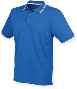 Henbury H482 - Men's Coolplus® Tipped Polo Shirt Royal Blue / White