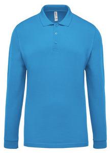 Kariban K256 - Men's long-sleeved piqué polo shirt Tropical Blue