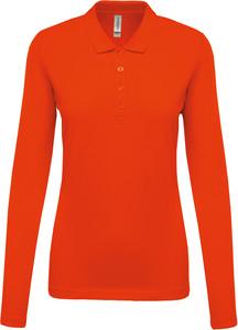 Kariban K257 - Ladies’ long-sleeved piqué polo shirt Orange