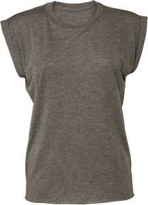 Bella+Canvas BE8804 - Ladies' flowy rolled-cuff T-shirt Dark Grey Heather