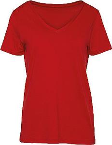 B&C CGTW045 - Ladies' Organic Cotton V-neck T-shirt Red