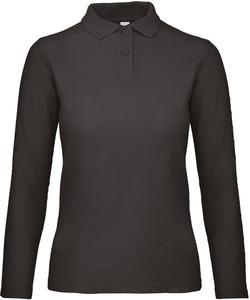 B&C CGPWI13 - ID.001 Ladies' long-sleeved polo shirt Black