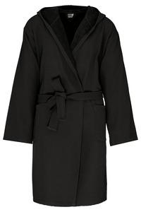 Kariban K140 - Unisex organic hooded bathrobe Black