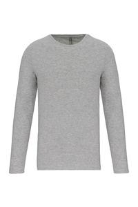 Kariban K3016 - Men's long-sleeved Crew neck t-shirt Light Grey Heather