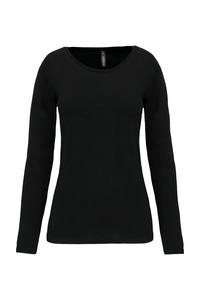 Kariban K3017 - Ladies long-sleeved crew neck t-shirt Black