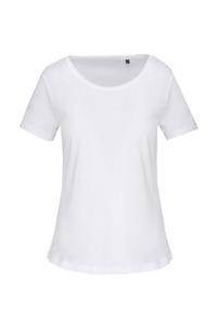 Kariban K399 - Ladies' short-sleeved organic t-shirt with raw edge neckline White