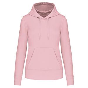 Kariban K4028 - Ladies' eco-friendly hooded sweatshirt Pale Pink