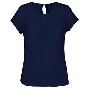Kariban K5002 - Ladies' short-sleeved crepe blouse Deep Sea Blue