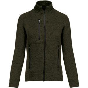 Kariban K9107 - Ladies’ full zip heather jacket Dark Khaki Melange