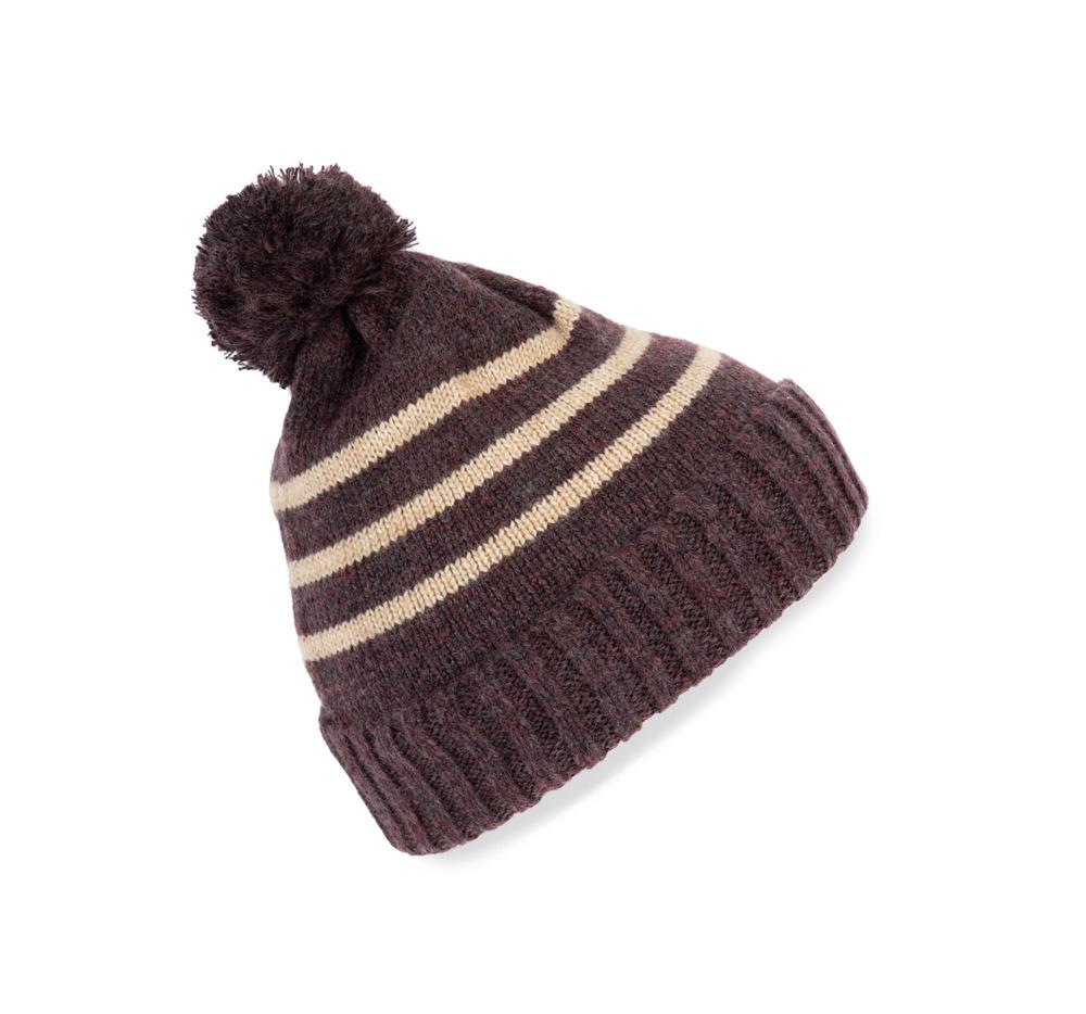 K-up KP556 - Knitted striped beanie in recycled yarn